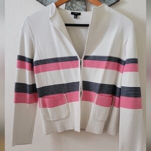 Talbots Women's Multi Color Striped Long Sleeve Sweater Cardigan Size M